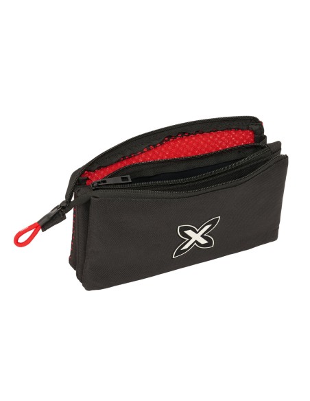 Trousse Fourre-Tout Triple Munich Vulcan Noir 22 x 12 x 3 cm
