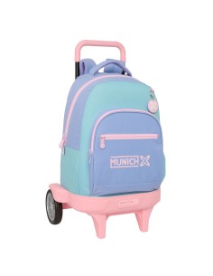 Cartable à roulettes Munich Mellow Bleu Rose Bleu ciel 33 x 45 x 22 cm