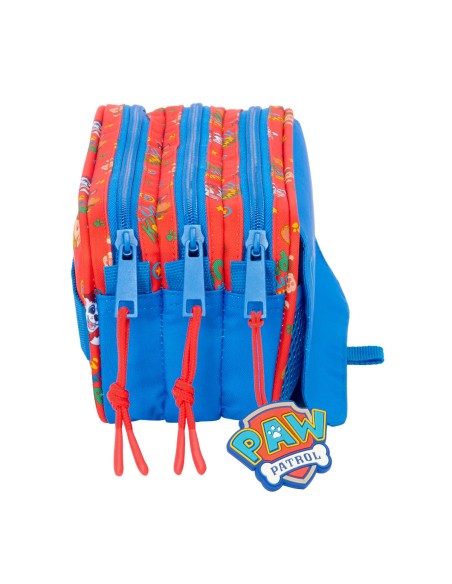 Trousse Fourre-Tout Triple The Paw Patrol Cool Bleu Rouge 21,5 x 10 x 8 cm