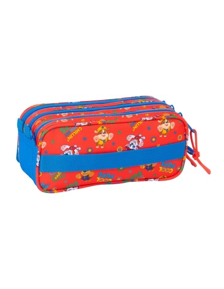 Trousse Fourre-Tout Triple The Paw Patrol Cool Bleu Rouge 21,5 x 10 x 8 cm