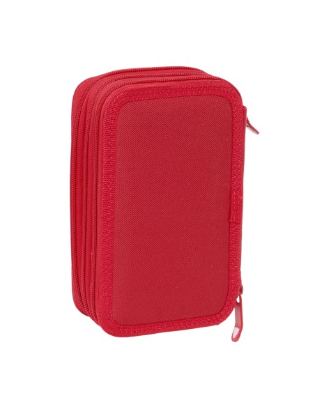 Pochette à crayons triple Sevilla Fútbol Club Rouge 12,5 x 19,5 x 5,5 cm 37 Pièces