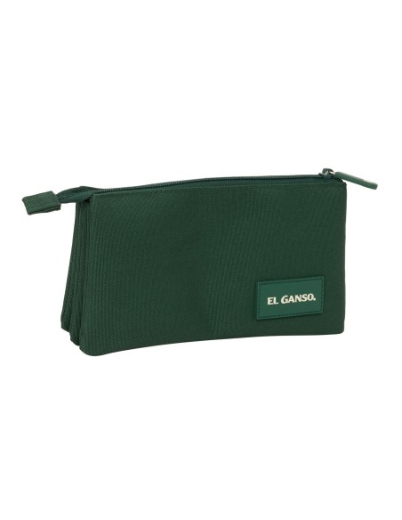 Trousse Fourre-Tout Triple El Ganso Green Vert 22 x 12 x 3 cm