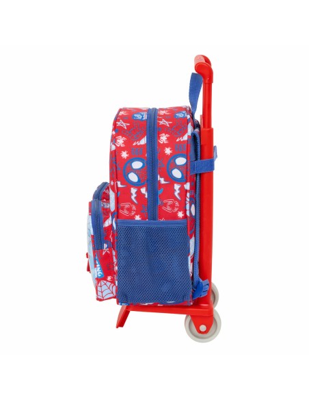 Cartable à roulettes Spider-Man Rescue Bleu Rouge 22 x 27 x 10 cm