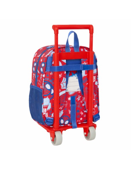 Cartable à roulettes Spider-Man Rescue Bleu Rouge 22 x 27 x 10 cm