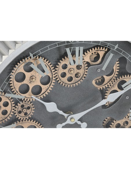 Horloge Murale Home ESPRIT Noir Argenté Fer