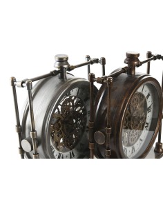 Horloge de table Home ESPRIT Doré Argenté Vintage (2 Unités) 2