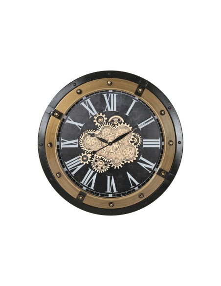 Horloge Murale Home ESPRIT Noir Doré Fer 80 X 8,5 X 80 cm