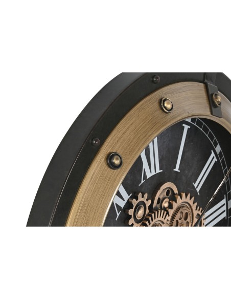 Horloge Murale Home ESPRIT Noir Doré Fer 80 X 8,5 X 80 cm