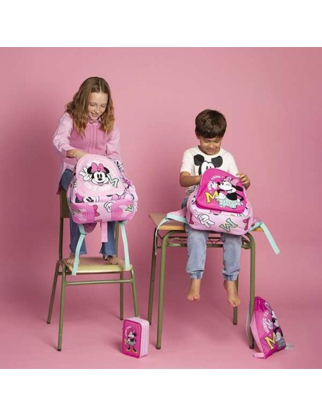 Cartable Minnie Mouse Fuchsia 32 x 15 x 42 cm