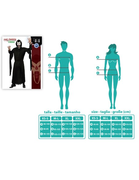 Déguisement pour Adultes Th3 Party 9695 Noir (2 Pièces)