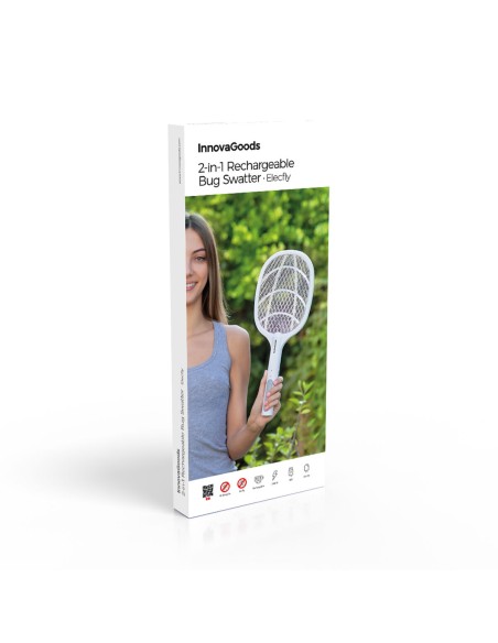 Raquette Anti-insectes Rechargeable 2 en 1 avec Lumière UV Elecfly InnovaGoods