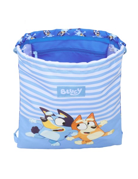 Sac à dos serré par des ficelles Bluey Let's play Bleu 26 x 34 x 1 cm
