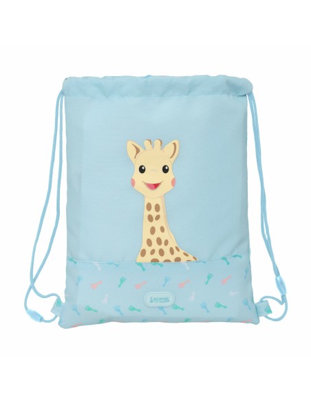 Sac à dos serré par des ficelles Sophie la Girafe Bleu 26 x 34 x 1 cm
