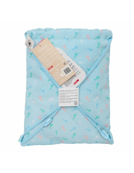 Sac à dos serré par des ficelles Sophie la Girafe Bleu 26 x 34 x 1 cm