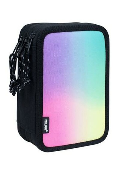 Pochette à crayons triple Milan Sunset Noir 19,5 x 13 x 7,5 cm (12 Unités)