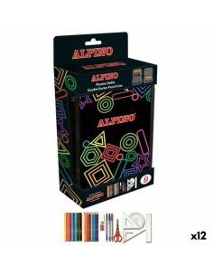 Plumier double Alpino Multicouleur 32 Pièces (12 Unités)