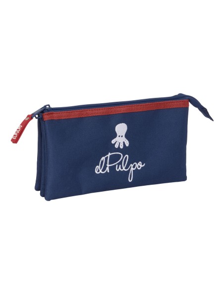 Trousse Fourre-Tout Triple El Pulpo Blue marine 22 x 12 x 3 cm