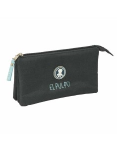 Trousse Fourre-Tout Triple El Pulpo   Gris 22 x 12 x 3 cm