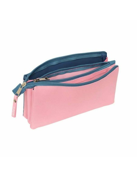 Trousse Fourre-Tout Triple El Pulpo   Bleu Rose 22 x 12 x 3 cm