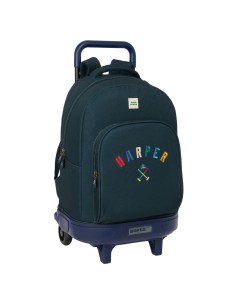 Cartable à roulettes Harper & Neyer Blue marine 33 x 45 x 22 cm