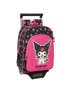 Cartable à roulettes Kuromi Noir Fuchsia 26 x 11 x 67 cm 26 x 34 x 11 cm