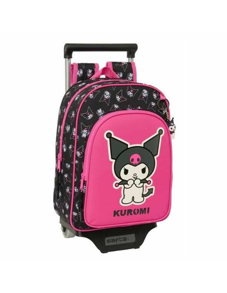 Cartable à roulettes Kuromi Noir Fuchsia 26 x 11 x 67 cm 26 x 34 x 11 cm