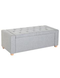 Banquette Home ESPRIT Gris clair Polyester Bois 120 X 50 X 42 CM