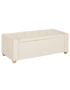 Banquette Home ESPRIT Beige Polyester Bois 120 X 50 X 42 CM