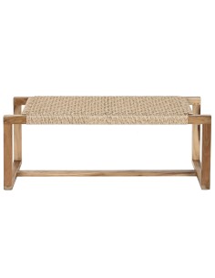 Banquette Home ESPRIT Marron Fibre synthétique Fibre bois de teck 120 x 40 x 45 cm