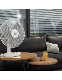 Ventilateur de Bureau Black & Decker ES9440030B Blanc Noir 40 W 2