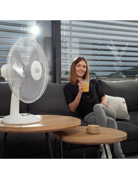 Ventilateur de Bureau Black & Decker ES9440030B Blanc Noir 40 W