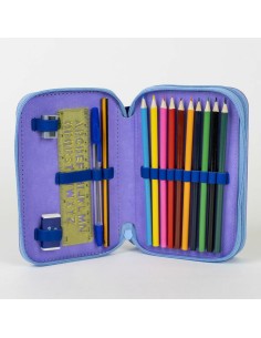 Pochette crayons Stitch Bleu 12,5 x 19,5 x 4,5 cm 2