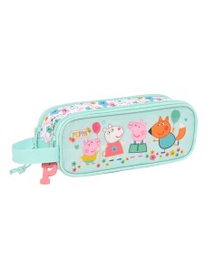 Trousse Fourre-Tout Double Peppa Pig Cosy corner Bleu clair (21 x 8 x 6 cm)