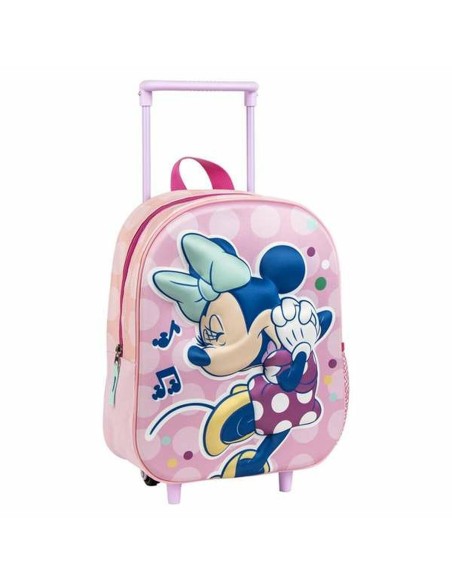 Cartable 3D avec roulettes Minnie Mouse Rose 25,0 x 31,0 x 10,0 cm