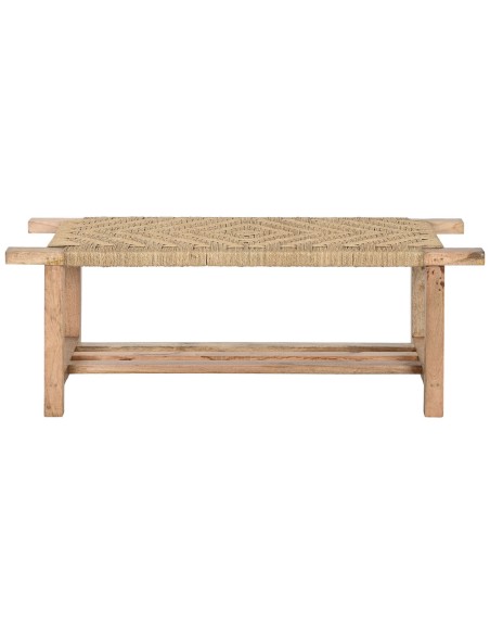 Banquette Home ESPRIT Corde Bois de manguier 127 x 41 x 47 cm