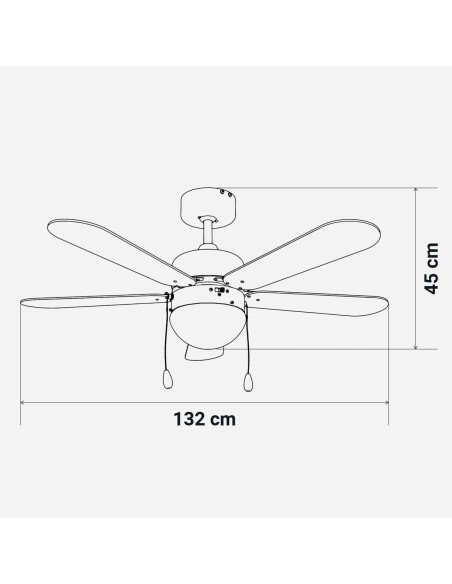 Ventilateur de Plafond Universal Blue 2017-UVT1357 Ø 132 cm