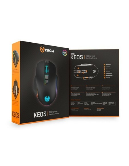 Souris Gaming avec LED Krom Keos 6400 dpi Noir