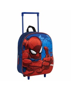 Cartable 3D avec roulettes Spider-Man Bleu 25,0 x 31,0 x 10,0 cm