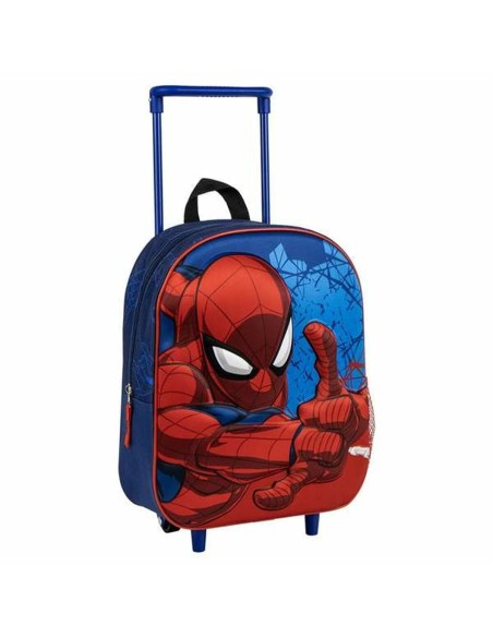 Cartable 3D avec roulettes Spider-Man Bleu 25,0 x 31,0 x 10,0 cm