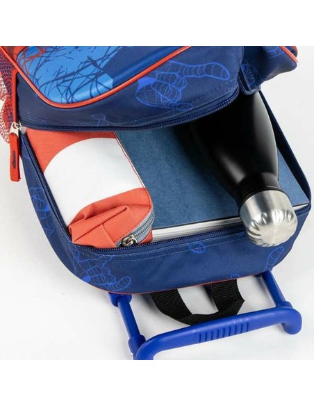 Cartable 3D avec roulettes Spider-Man Bleu 25,0 x 31,0 x 10,0 cm