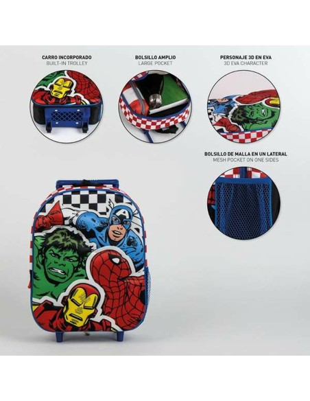 Cartable 3D avec roulettes The Avengers 25,0 x 31,0 x 10,0 cm