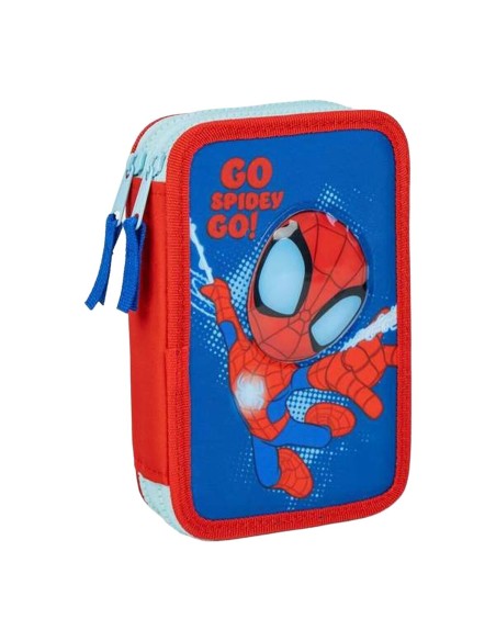 Trousse d'écolier Spidey Bleu 12,5 x 19,5 x 4,5 cm