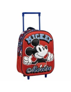 Cartable à roulettes Mickey Mouse Rouge 25,0 x 31,0 x 10,0 cm 3D 2