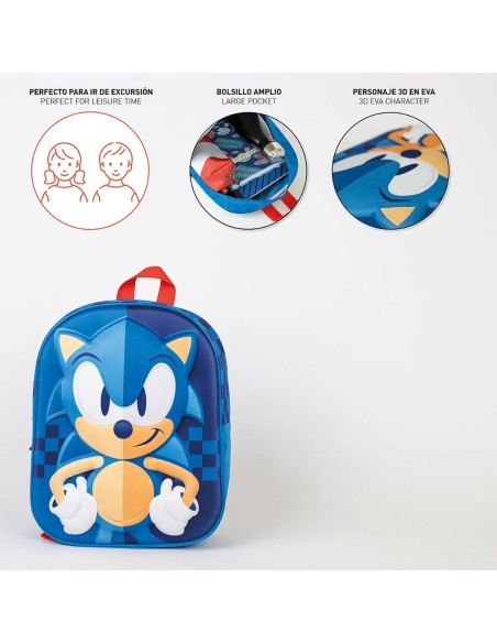 Cartable Sonic Bleu 25 x 31 x 10 cm