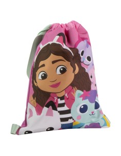Sac à dos serré par des ficelles Gabby's Dollhouse Rose 27 x 33 x 1 cm