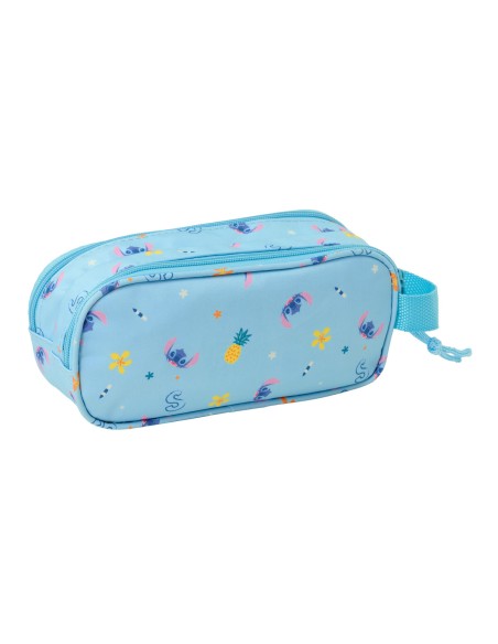Trousse Fourre-Tout Double Lilo & Stitch Bleu clair 21 x 8 x 6 cm 3D