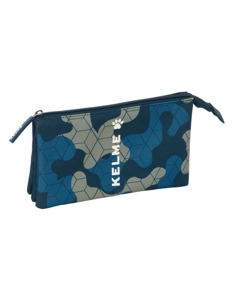 Trousse Fourre-Tout Triple Kelme Epic Blue marine 22 x 12 x 3 cm