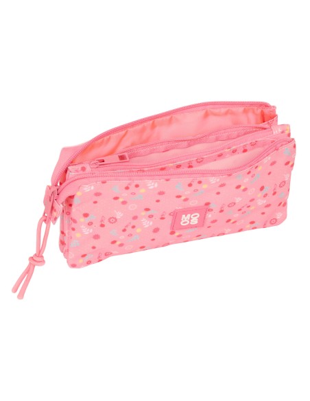 Trousse Fourre-Tout Triple Moos Passion Multicouleur 22 x 12 x 3 cm