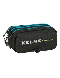 Trousse Fourre-Tout Triple Kelme Iron Noir 21,5 x 10 x 8 cm