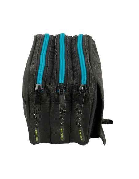 Trousse Fourre-Tout Triple Kelme Iron Noir 21,5 x 10 x 8 cm